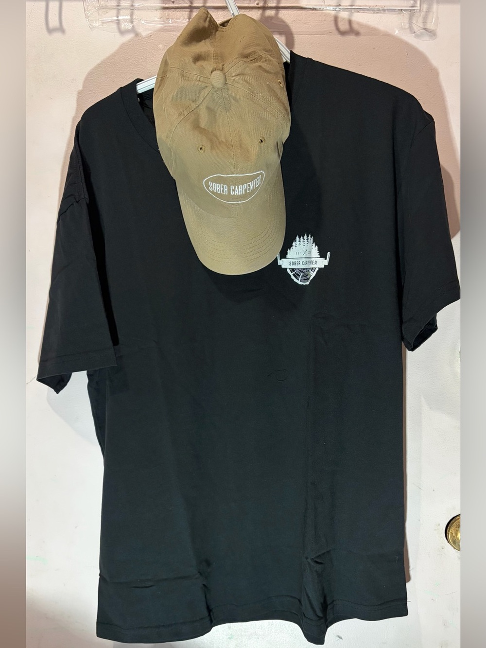 Sober Carpenter PWHL Men's Black tee + Cap